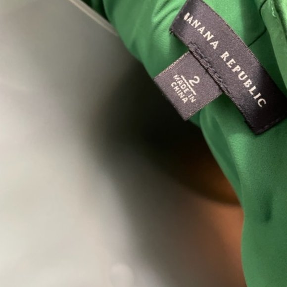 Banana Republic Emerald Green Silk Dress Size 2 - Picture 7 of 7